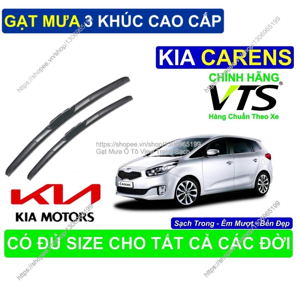Gạt Mưa 3 Khúc Silicon Nano Kính Lái KIA CARENS, Cặp Gạt Mưa 3 Khúc K.ính Lái KIA CARENS,  KIA CAREN