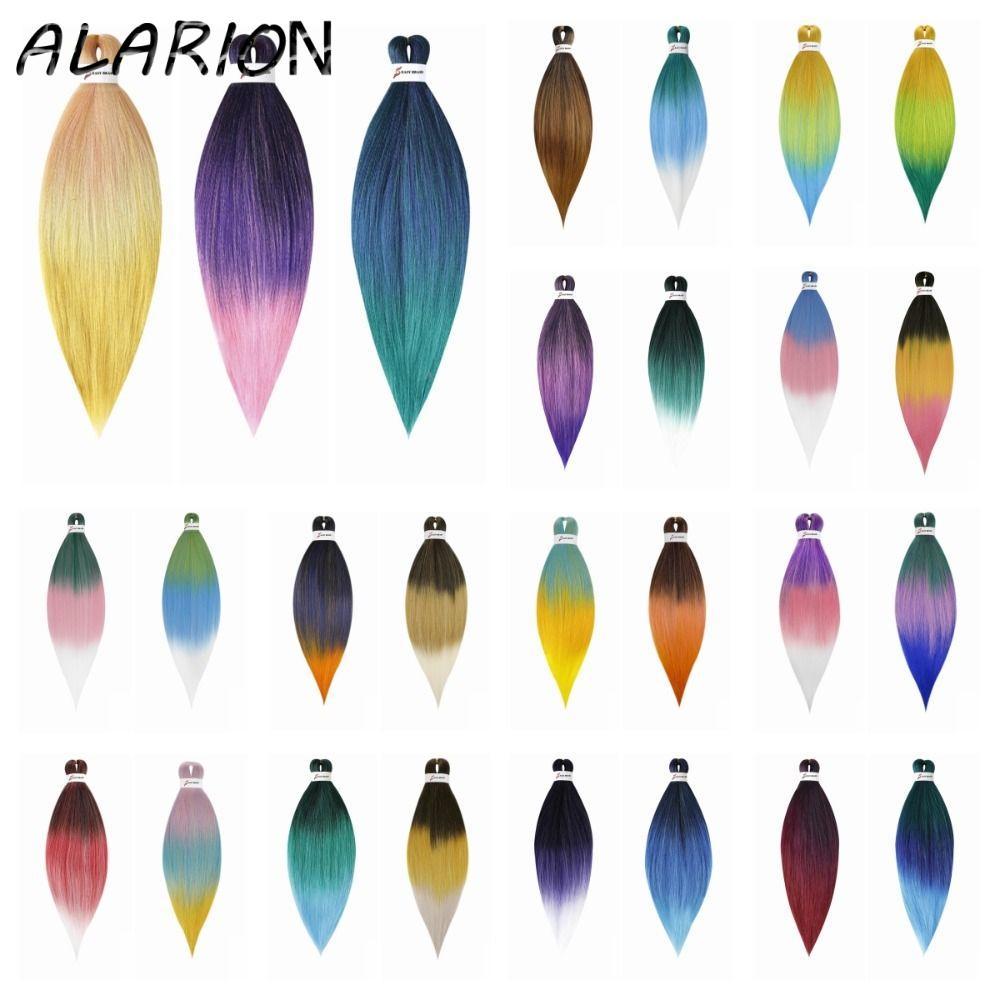 ALARION Ombre Braiding Hair, Corlorful DIY Jumbo Braid Hair, 26Inch Pre-draw Hairstyle Hair Braids J