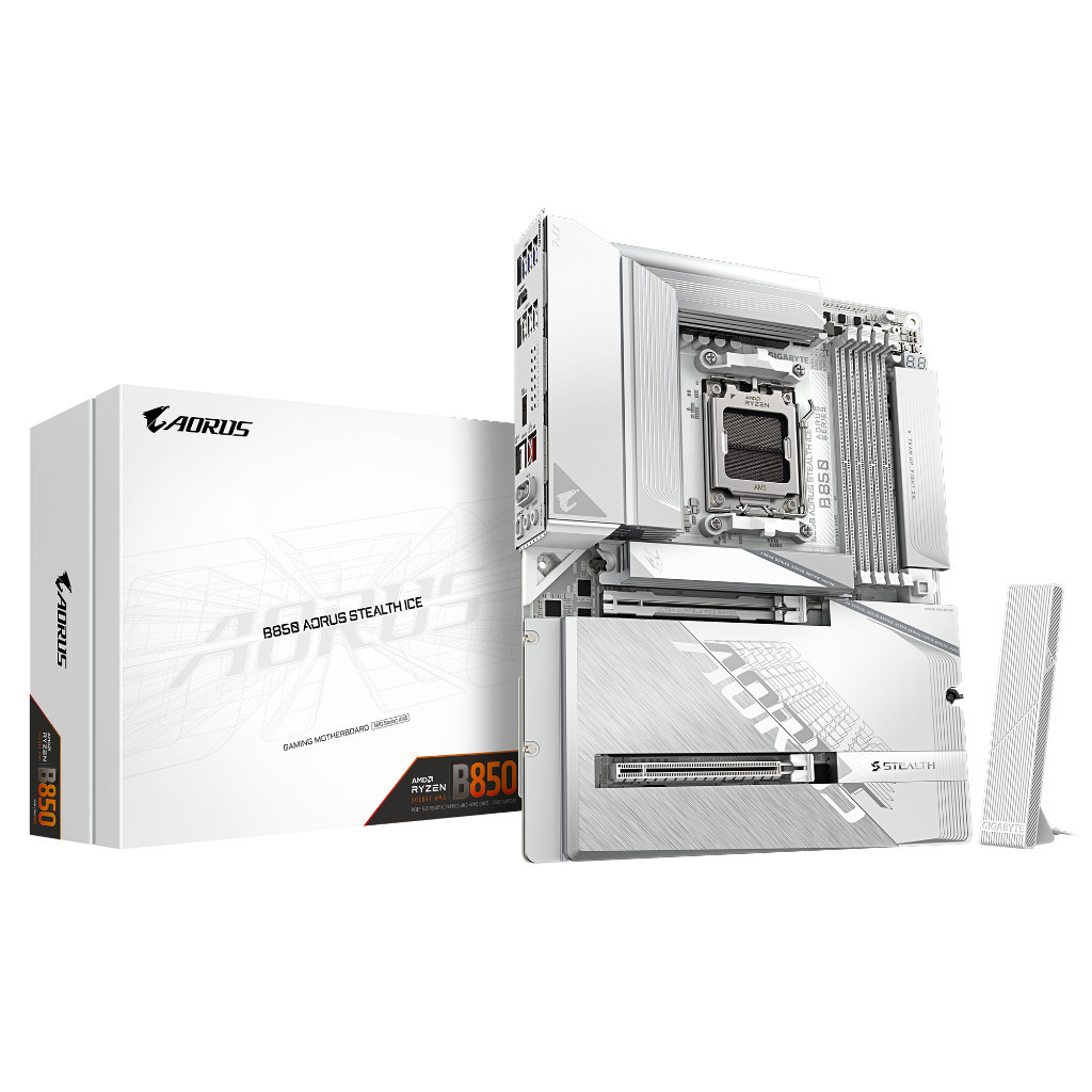 Mainboard GIGABYTE B850 AORUS STEALTH/ AORUS STEALTH ICE | DDR5, LAN 5GbE, Wi-Fi 7, Main BTF Giấu Dâ