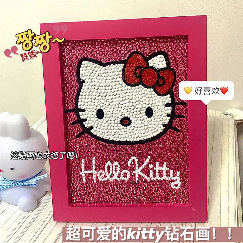 [Hot Sale] Hellokt Hello Kitty Diamond Painting Children's Birthday Gifts Handmade DIY Production ff
