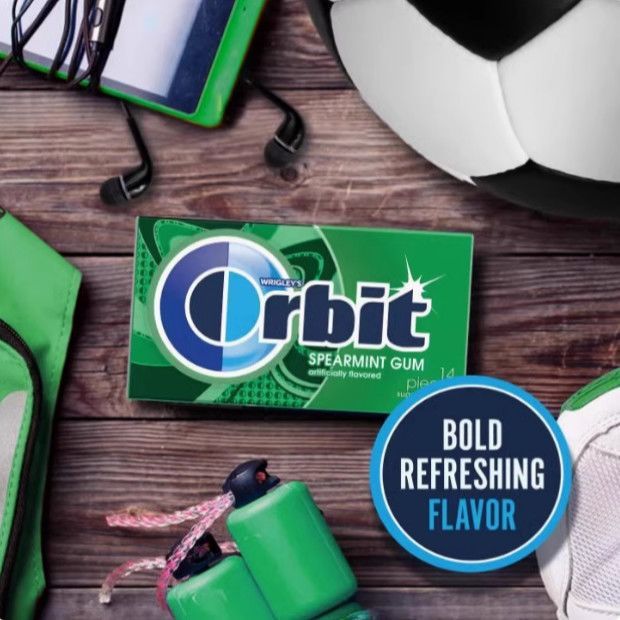 Mỹ Nguyên Bản Nhập Khẩu ORBIT ORBIT SPEARMINTGUM Xylitol Nhai Kẹo Cao Su Spearmint Hương Vị Đồ Ăn Nh