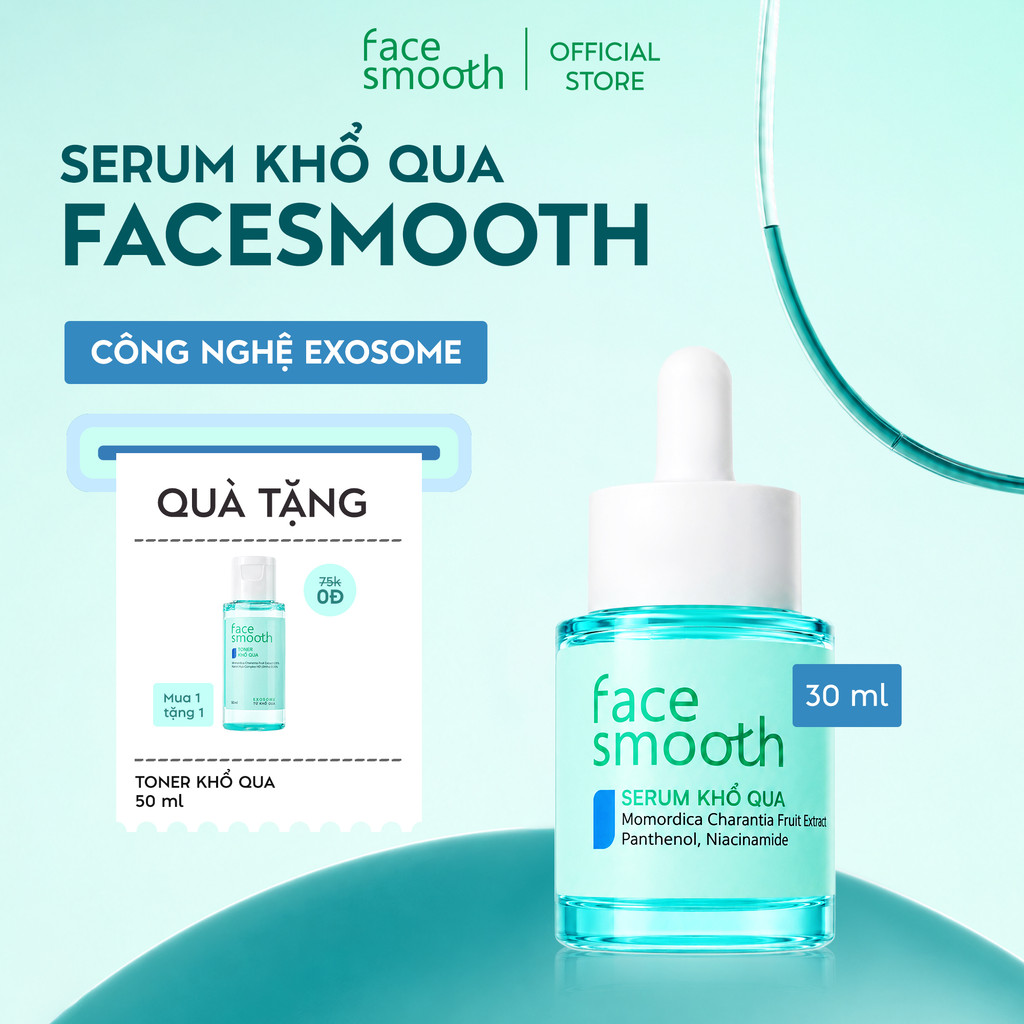 Serum Cho Da Dầu Mụn Facesmooth Khổ Qua 30ml Rau Má Niacinamide B5 - Dưỡng Ẩm, Làm Dịu, Hỗ Trợ Cải Thiện Da Mụn