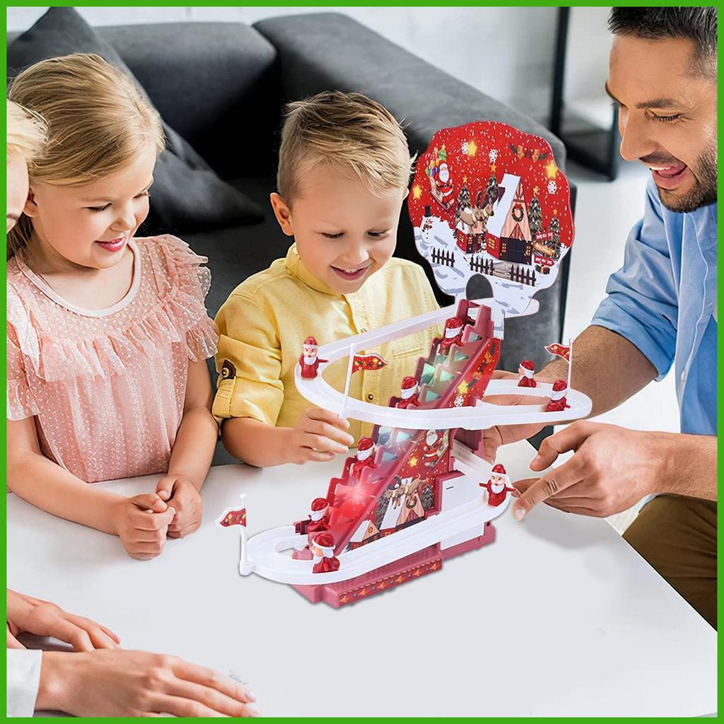 Leo Núi Ông Già Noel Đồ Chơi Tự Động Theo Dõi Trò Chơi Có Nhạc Giáng Sinh Con Lăn Leo Núi Đồ Chơi Đèn LED Âm Nhạc Cho Trẻ Em wipqsvn