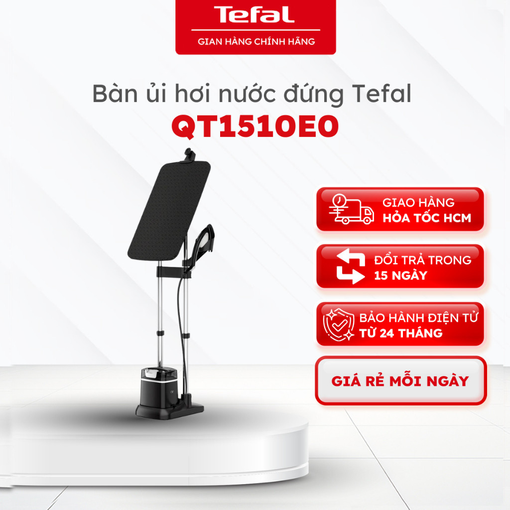 Bàn ủi hơi nước đứng Tefal IXEO Plus QT1510E0, chuyên dụng, 2980W, 5 bar, 1L| BH 24 tháng