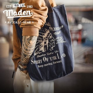 Retro Mỹ denim sức chứa lớn túi tote denim đi lại túi đeo vai làm túi xách cũ cho nam