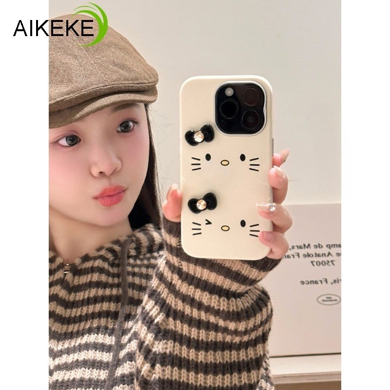 Ốp Điện Thoại Hello Kitty 3D Nơ Dễ Thương Cho Samsung Galaxy A17 A07 A56 A26 F56 M56 F16 M16 F06 M06