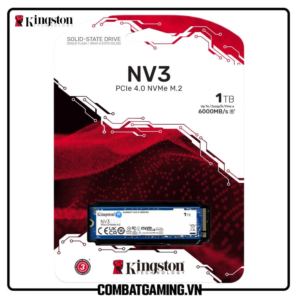 Ổ cứng SSD Kingston NV3 1TB PCIe 4.0 x4 M.2 NVMe (SNV3S/1000G)