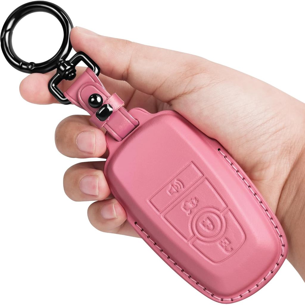 Tukellen cho Ford Leather Key Fob Cover có móc khóa Tương thích với Ford Explorer Mustang Fusion Esc