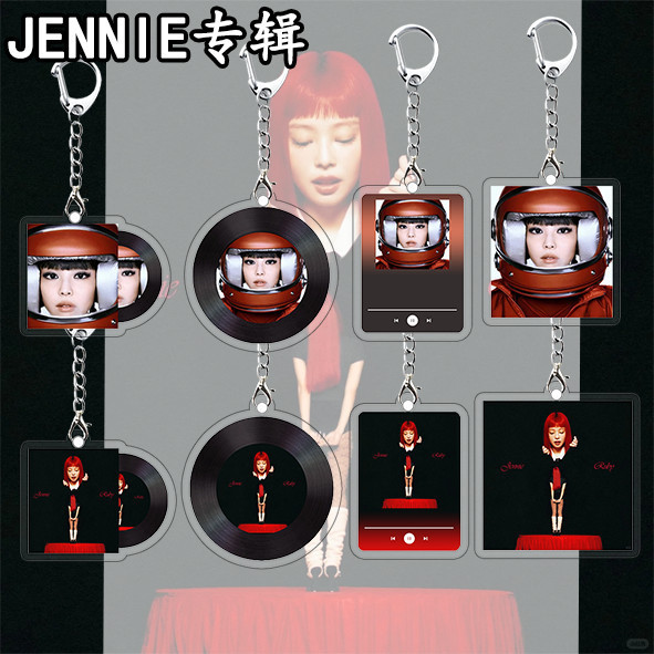 Phong Cách Mới Bán Jennie Album Acrylic Móc Khóa Ngôi Sao Album Âm Nhạc Ngoại Vi Schoolbag Dây Kéo Đ