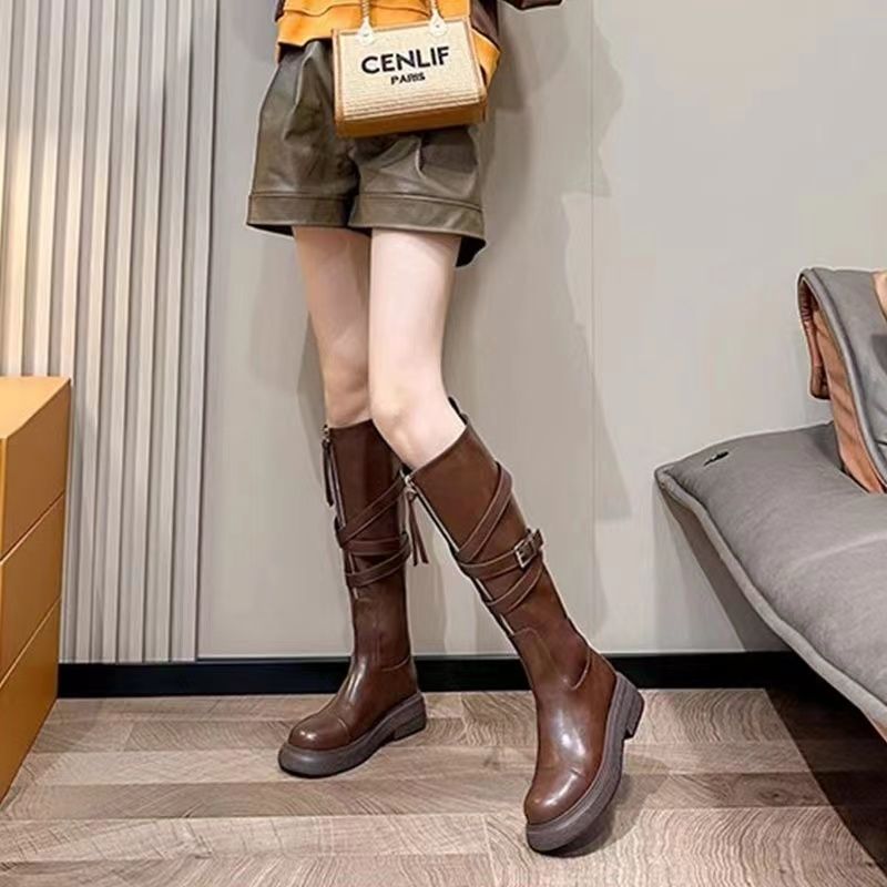 2025 Sản Phẩm Mới Melade Boots Nữ Đế Dày Ngọt Ngào Mát Hai Tay Giày Cao Đến Đầu Gối Nữ20251027