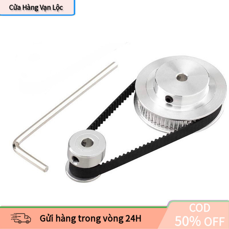 【vạn】Puly Nhôm Truyền Động Dây Đai – Bánh Răng 20T–60T Trục 5/8mm, Lắp Máy Cơ Khí Chính Xác CNC