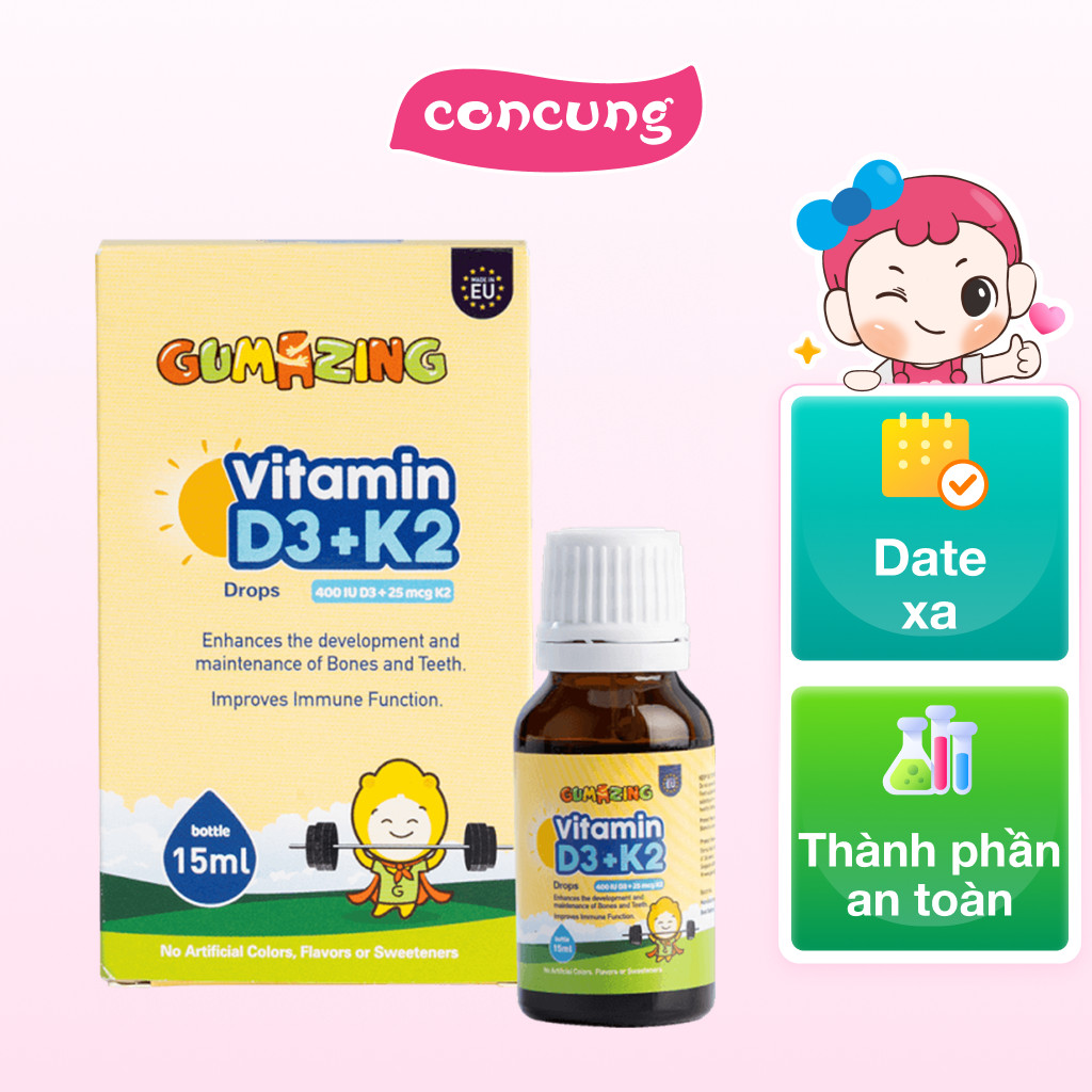 Combo 2 Thực phẩm bảo vệ sức khoẻ Gumazing Vitamin D3K2 Drops