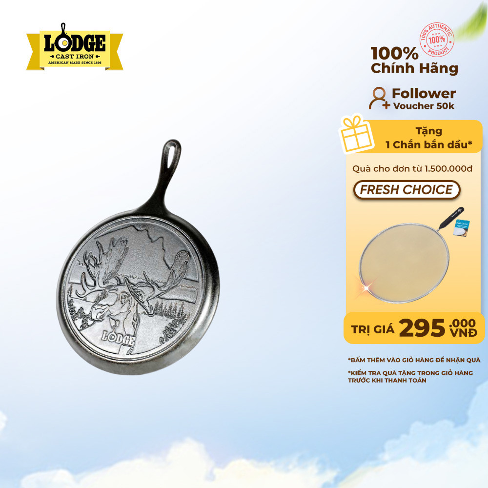 Lodge - Chảo gang đáy hình nai - 26cm