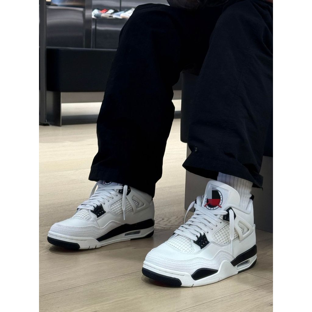 Nguyên Chất Chính Hãng AJ4 Thực Tế Chiến Đấu Giày Bóng Rổ Joe 4 Trắng Xi Măng Lakers Oreo Đen Vàng Đ