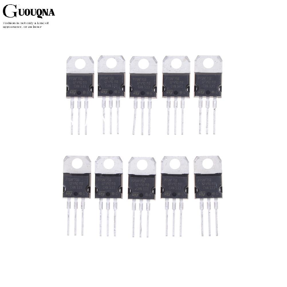 GUOUQNA 10 CÁI P75NF75 P75N75 STP75NF75 TO-220 bóng bán dẫn oril BASL