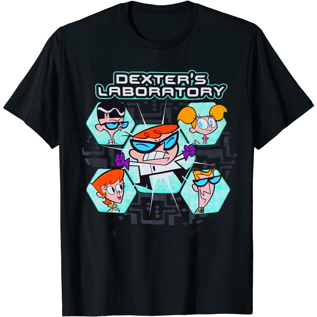 Hoạt hình [Phòng thí nghiệm của Dexter] Áo thun ngắn tay cổ tròn 100% Cotton in họa tiết Dexter / Ti