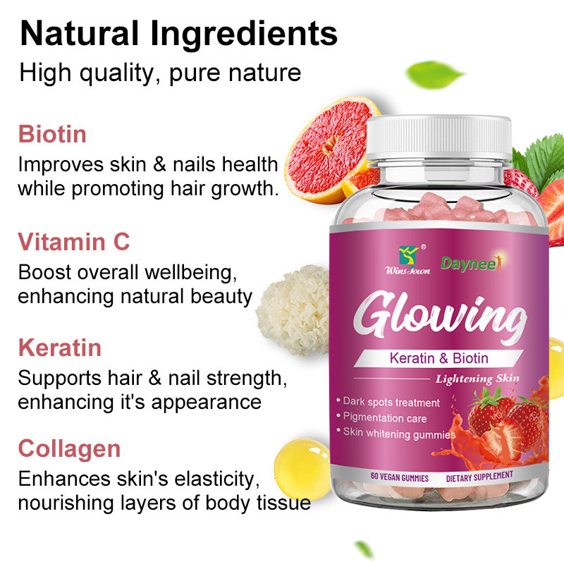 ♧ ❈ ❈ ❈ Keratin & Biotin Làm sáng da Kẹo dẻoWJG