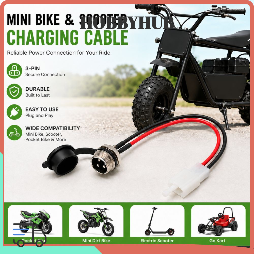 Cổng sạc xe tay ga HOBBYHUB 3 chân Professionalfor Razor MX350 MX400 SX350 E100 E200 E300 E-Bike