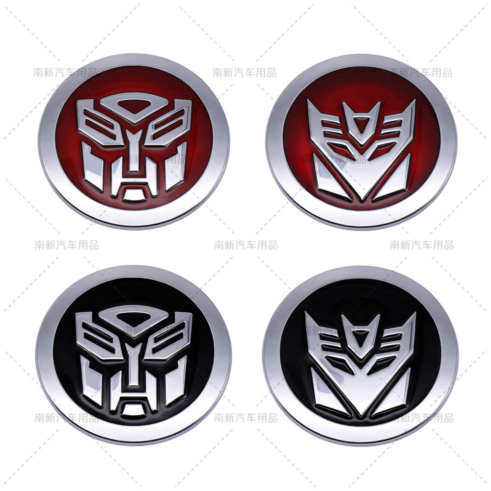Lencana Logam Tulen 3D Transformers Autobot Decepticon Universal Kereta Motosikal Sticker Sisi Fende