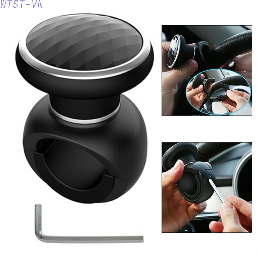 Sleek Design ABS Steering Wheel Spinner Knob Enhances Driving Comfort Black