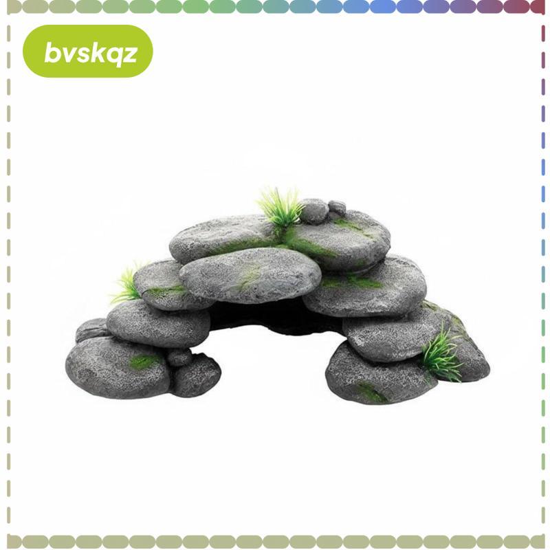 Nhựa Rock Cave Aquatic Pet Hideout Hang Xếp Chồng Sỏi Trang Trí Không Cạnh Thủy Sinh Môi Trường Sống