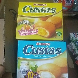 Bánh Custas 12 vị kem trứng, Tiramisu, cốm, dưa lưới Orion