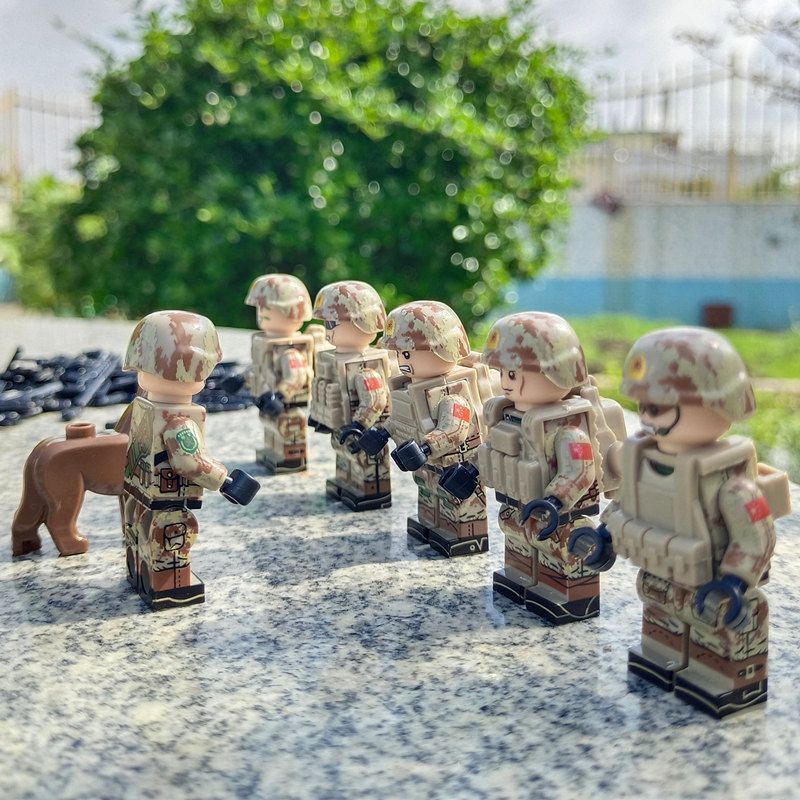 Tương thích với Lego Quân đội Giải phóng Nhân dân Trung Quốc Minifigures Lực lượng đặc biệt Quân đội
