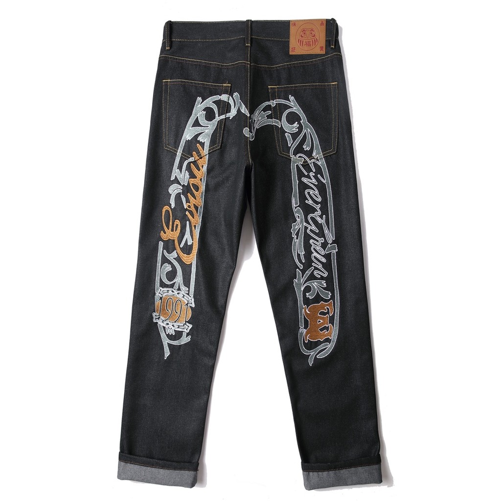 Số kiểu 399 Cc714
Evisu God of Fortune 2024 Thêu Đường Họa Tiết Cỏ Thẳng Hẹp viền Jeans
Quần jean dá