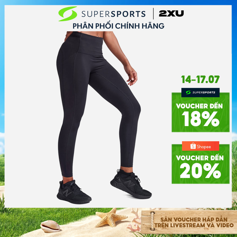 Quần Dài Bó Cơ Nữ 2XU Form Stash Hi-Rise Compression - Đen - WA6874b-BLK/BLK