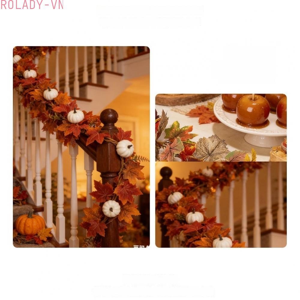 #ROYALLADY#Artificial Maple Leaves Long-lasting Silk Material No Watering Required