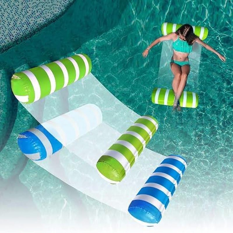 2-Pack Swimming Pool Float Hammock, Multi-Purpose Inflatable Hammock Pool Hammock (Saddle, Lounge Ch