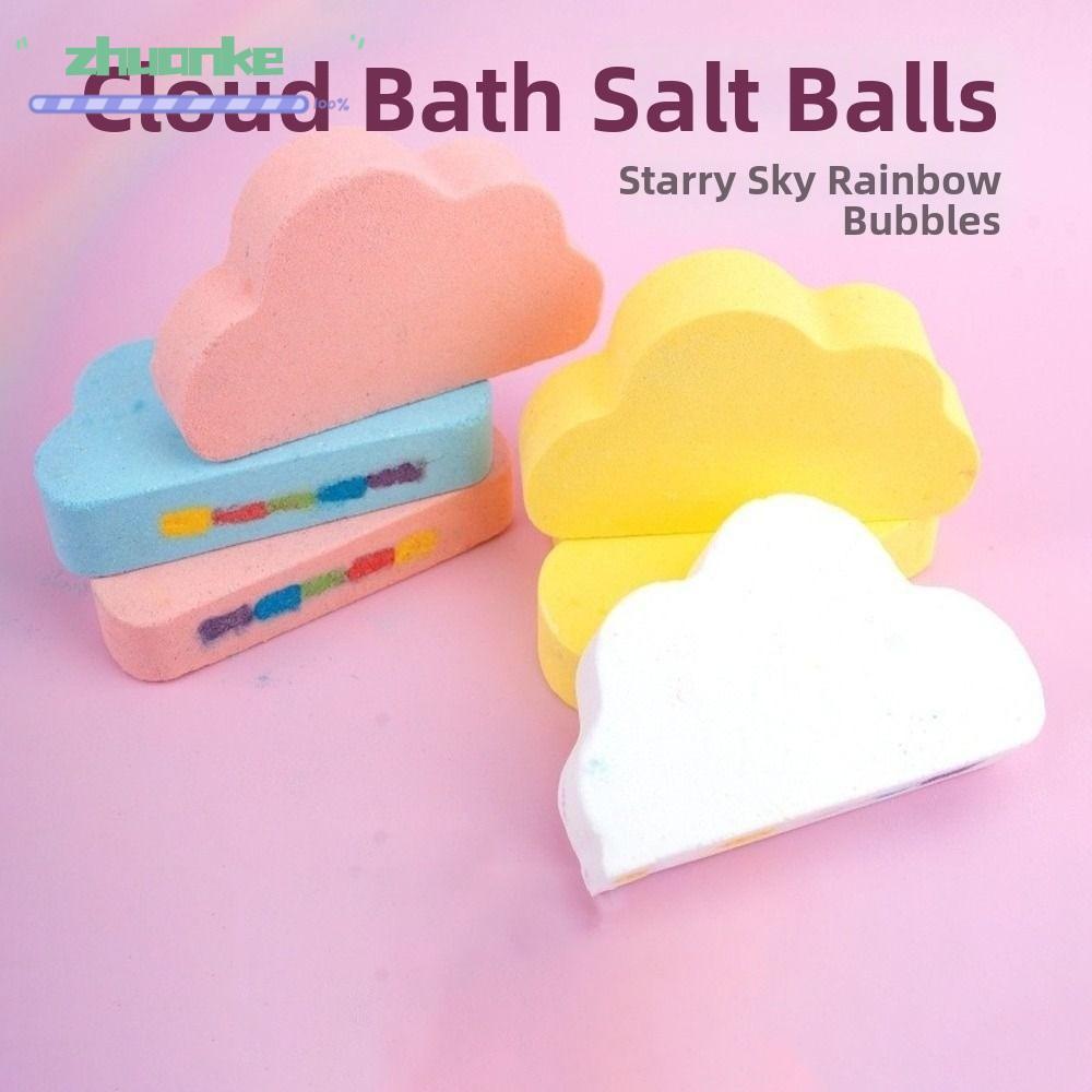 ZHUANPH Rainbow Cloud Bath Ball, Handmade Cloud Shaped Bath Fizzers, Rainbow Color Cascade Hòa tan F
