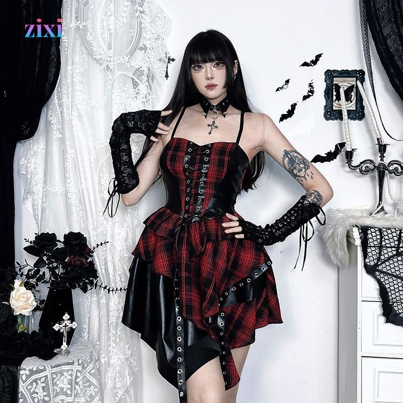 DarkLooks Gothic Dây Đeo Kẻ Sọc Không Đều, Ins Punk Eo-Cinching Gothic Gothic Gothic Gothic Gothic G