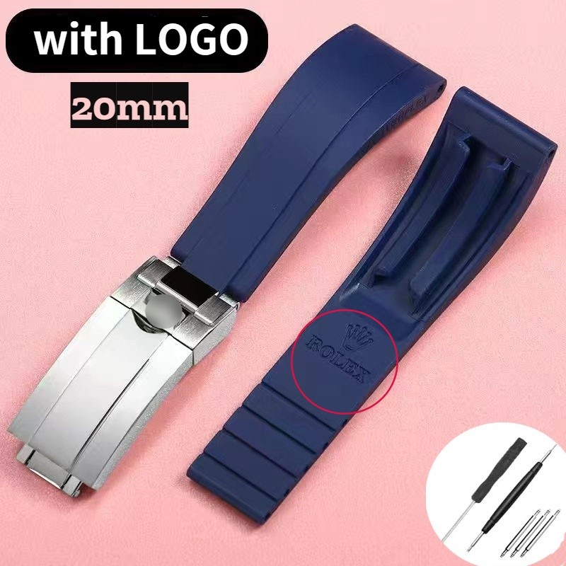 7/18✈Dây đeo silicon mềm tự nhiên 20mm 21mm cho Daytona Submariner GMT OYSTERFLEX Dây đeo mở rộng