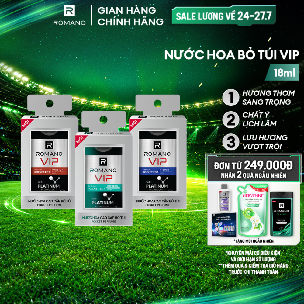 Nước hoa bỏ túi cao cấp Romano VIP Passion / Vision / Impress 18ml