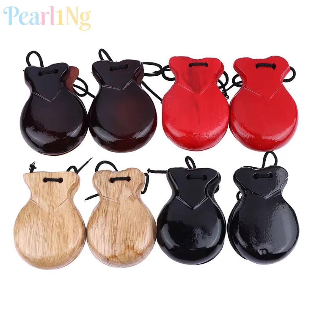 PEARLTH Gỗ Clapper, Orff Percussion Gỗ Cứng Castanets, Phong Cách Flamenco Cổ Điển Thiết Kế Truyền T