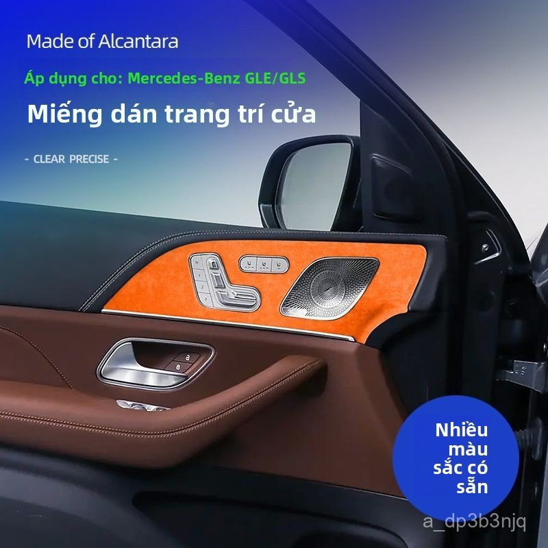 Ốp vách cửa da lộn Alcantara cao cấp xe Mercedes GLE350 GLS450 2020-2025 chống trầy bền đẹp