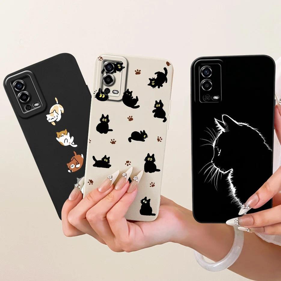 Dành Cho Oppo A55 4G Ốp Lưng CPH2325 Cool Cat Mới Phim Hoạt Hình Silicon Mềm Mờ Ốp Lưng Điện Thoại C