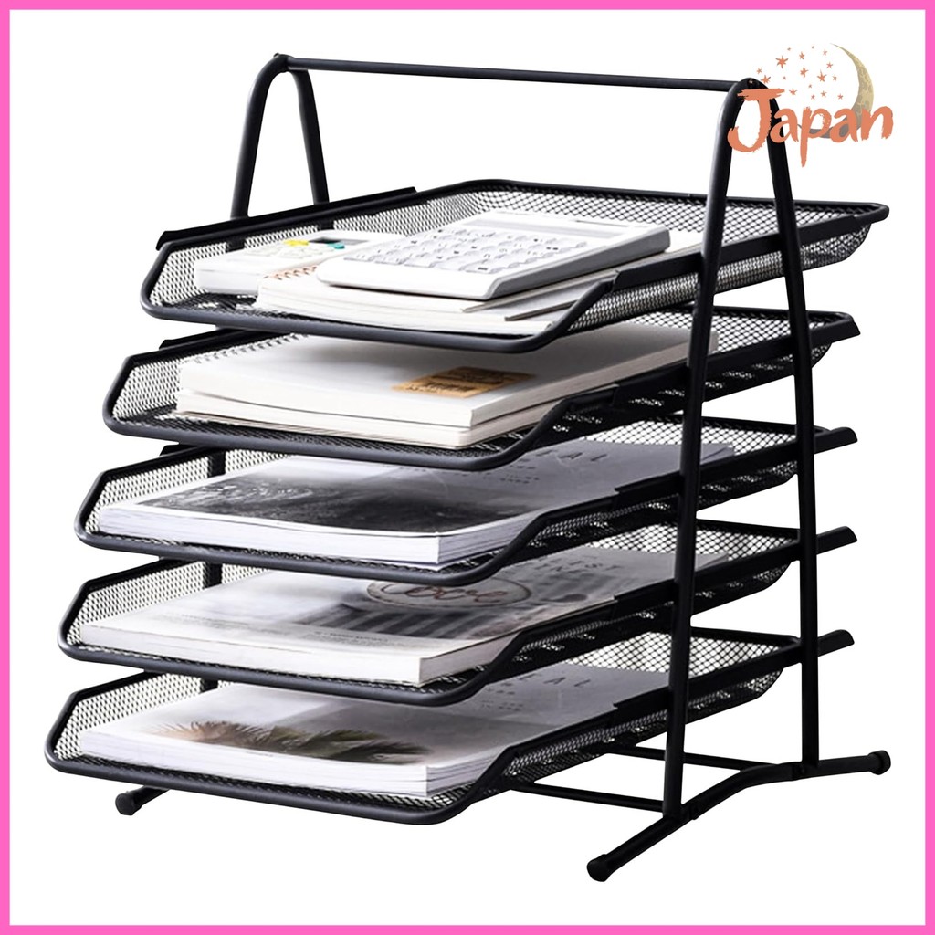 [Direct from Japan]Document Tray, 5 Tiers, Vertical Tabletop Storage Rack, Letter Case, A4 Size, Doc