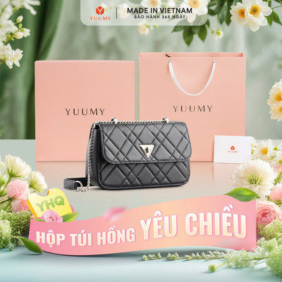 Bộ hộp quà YUUMY (Túi đeo chéo nữ YUUMY YN279 + Hộp quà YHQ2 + Túi giấy YTG2 + Túi rút BVR3838 + Thiệp cảm ơn YBT1)