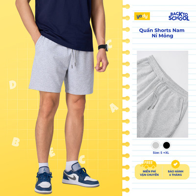Quần short unisex YODY quần bermuda lửng, trẻ trung UYJT26S002