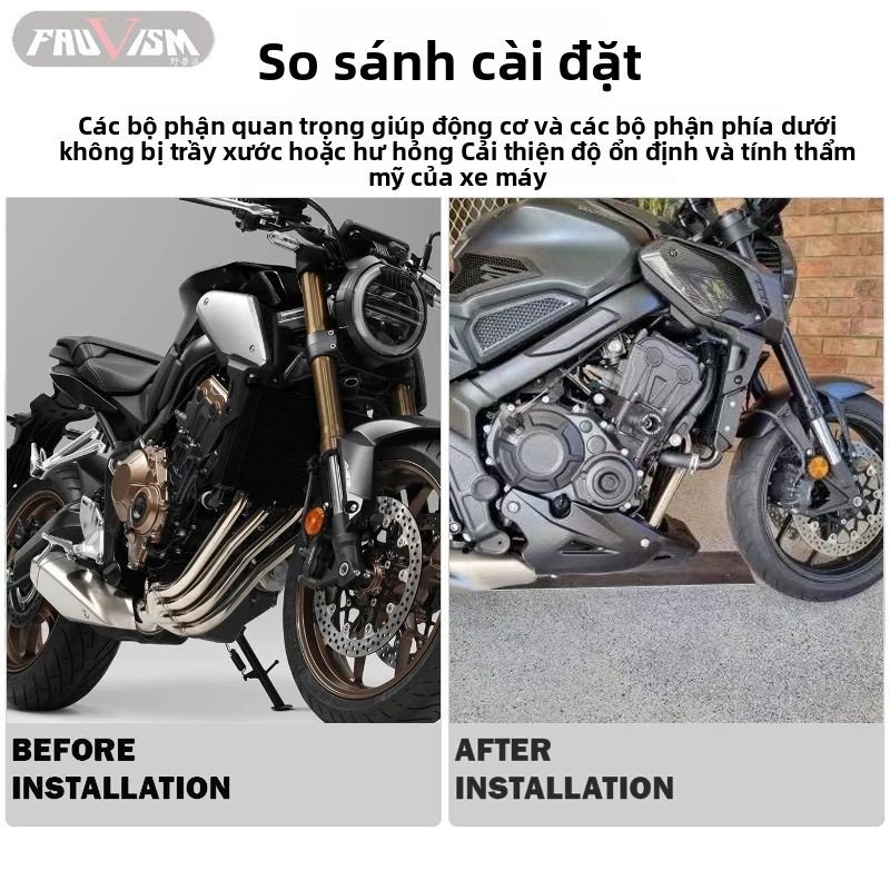 Mỏ cày xe máy Honda CB650R 2019-2023 CB650F 2014-2020 ốp gầm động cơ quây gió thể thao độ đẹp cao cấ