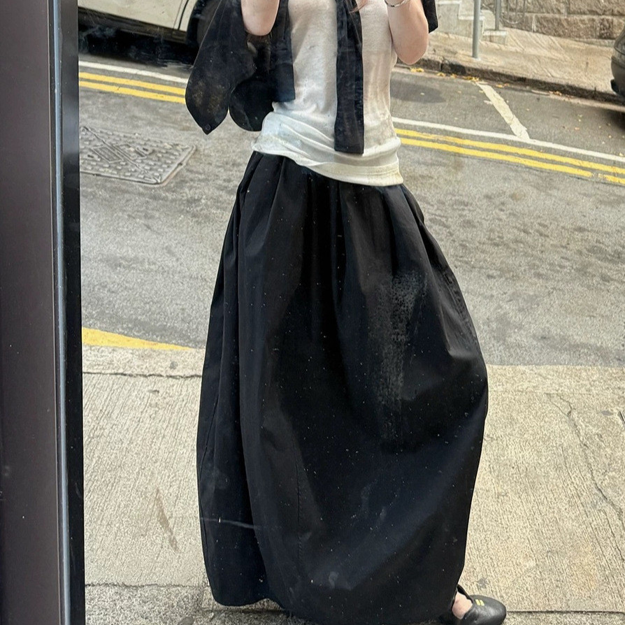 Hee yaya shop 4.8 Thời trang Fine Wear Light Casual Feel Washed Cotton Bud Váy