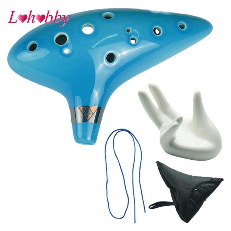 Lohobby Ocarina Nhạc Cụ 12 Lỗ Gốm Chất Lượng Cao Cấp Màn Hình Âm Nhạc Cho Trẻ Em Tập Đi Quà Tặng Sin