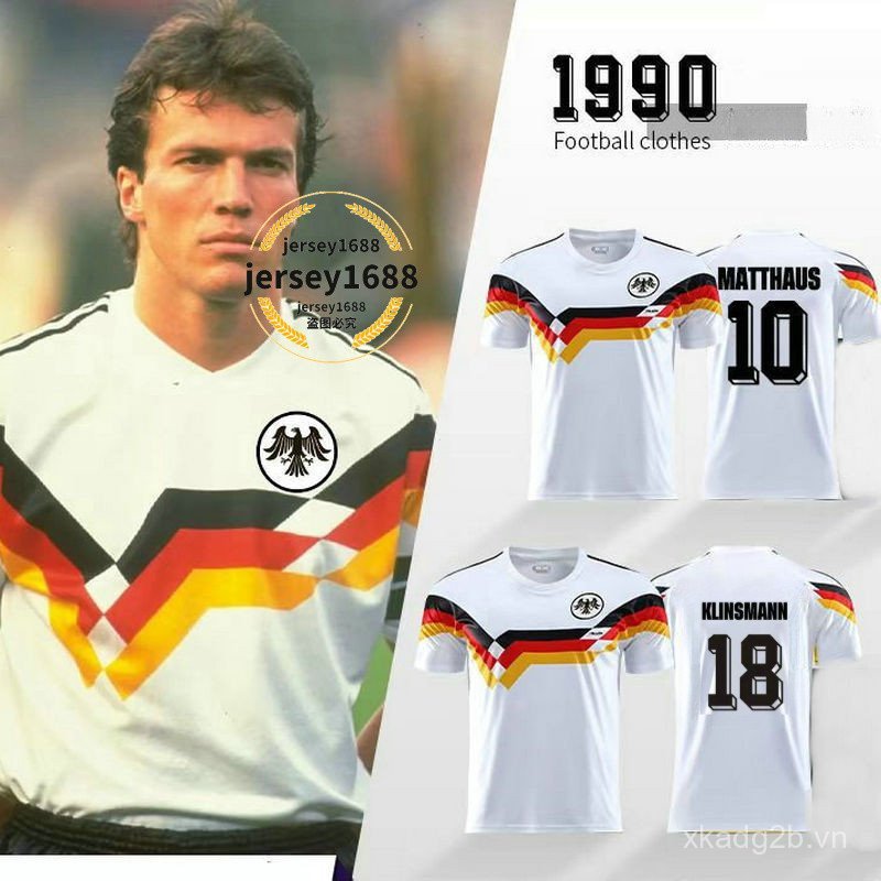 1990 Đức Nhà Retro Áo Bóng Đá KLINSMANN MATTHAUS Áo Bóng Đá