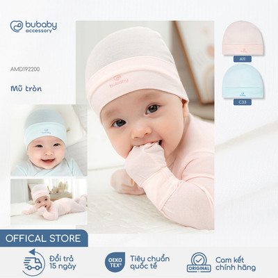 Mũ tròn sơ sinh BU Baby, mũ em bé, mũ cho bé, mũ newborn, quần áo sơ sinh, mũ thóp | AMD192200