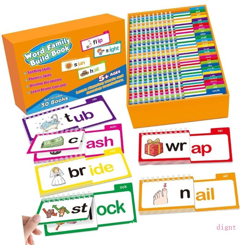 DY Đọc và Rhyme Flip Books Word Family Flip Books Words Flash Cards