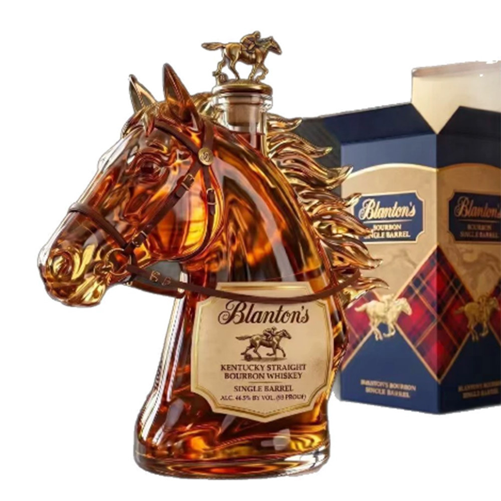 Blanton's Horse‑head Bourbon Whiskey Bottle Single Barrel Kentucky Straight With Golden Racehorse St