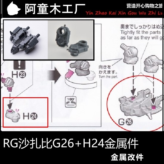 Hàng sẵn có Bandai RG Sazabi H24 Bộ phận gia cố Bộ phận gia cố kim loại G26 H20 Phụ kiện bổ sung