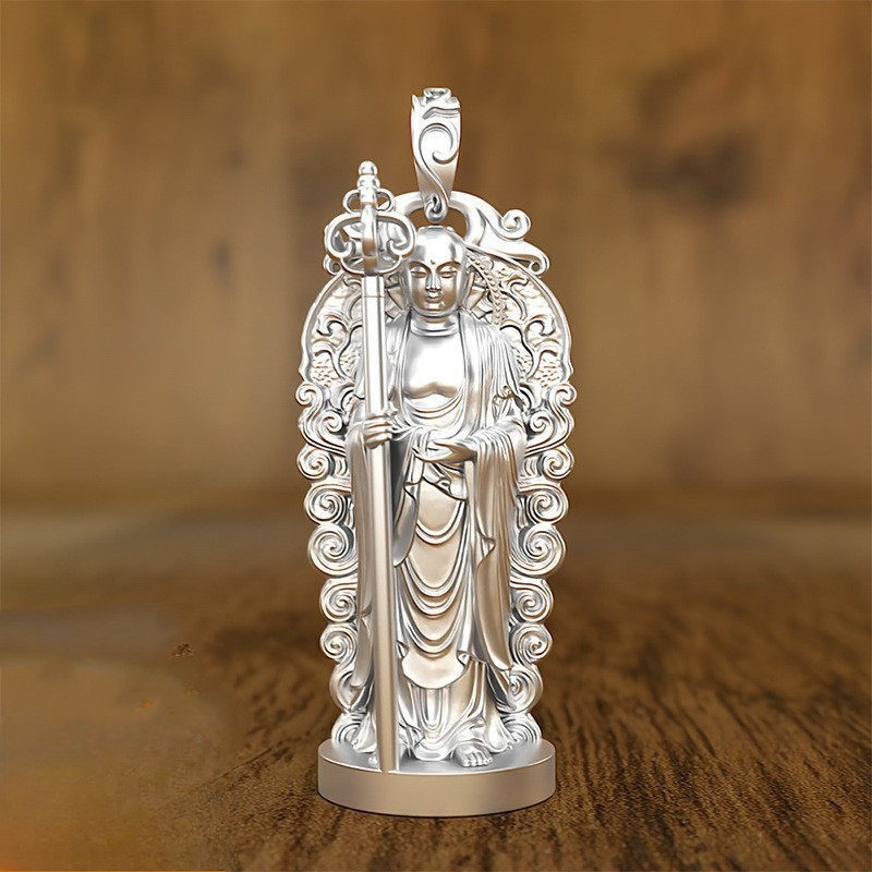 Vòng cổ mặt dây chuyền Jizo King ba chiều